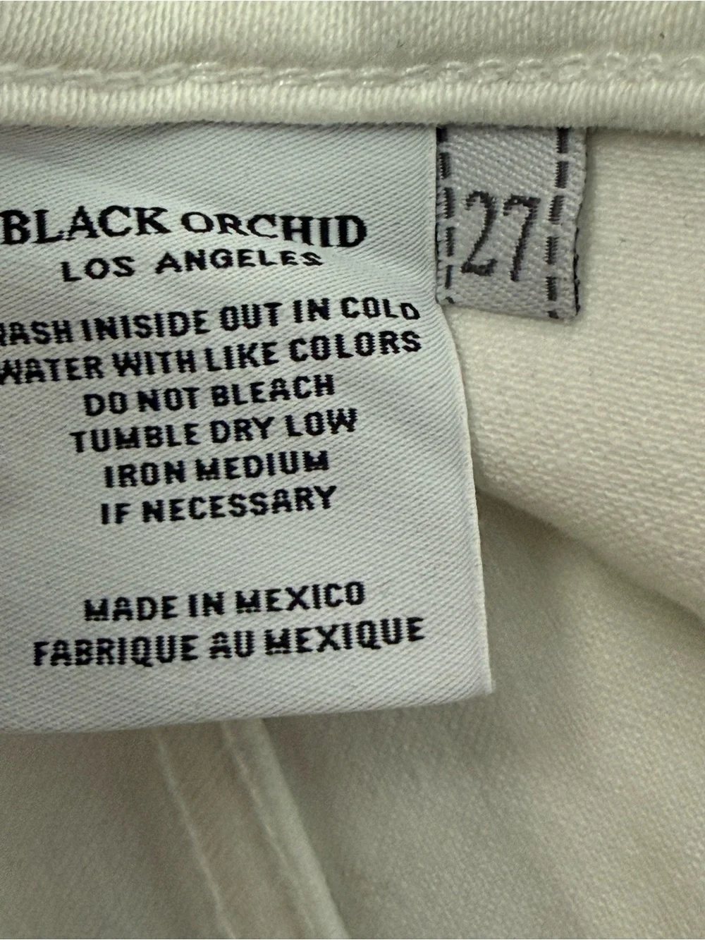 Black Orchid White Denim Jeans with Branded Waist Label